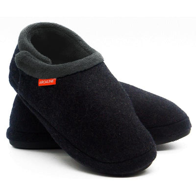 Archline Slippers Closed Back Arch Support Comfort Charcoal Marl Size 42