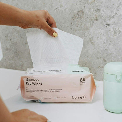 bonnyC Ultimate Wipes Box - 24 Pack of Bamboo Dry Wipes