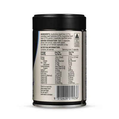 Melrose Origins Men's Optimal Organ Support 120 Capsules – Grass-Fed Liver, Heart & Testicles
