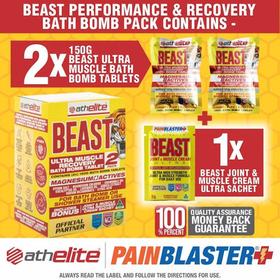 Athelite Beast Ultra Muscle Recovery Bath Bomb (2x150g Tablets) - 2 Pack