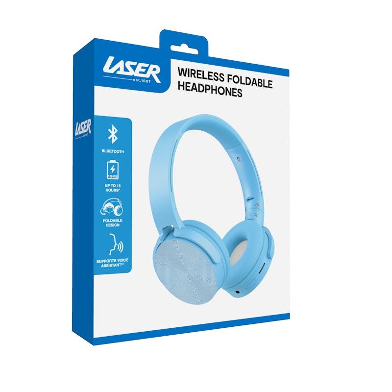 Laser Wireless Foldable Headphones - Blue-Auzzi Store