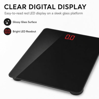 Clevinger Digital Glass Bathroom Scale - Max Capacity 180KG