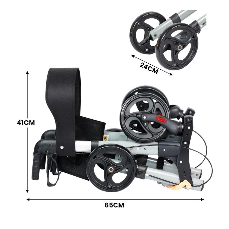Orthonica 4 Wheel Folding Rollator Mobility Aid