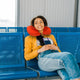 Lazy Dayz Two-Way Reversible Microfibre Travel Pillow - Watermelon – view 3 - Auzzistore