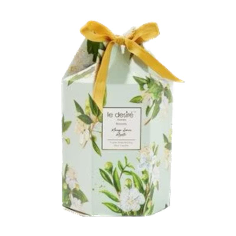 Le Desire Mango Lemon - Blooms Soy Candle with Glass Cloche 120g for a Refreshing Home Fragrance