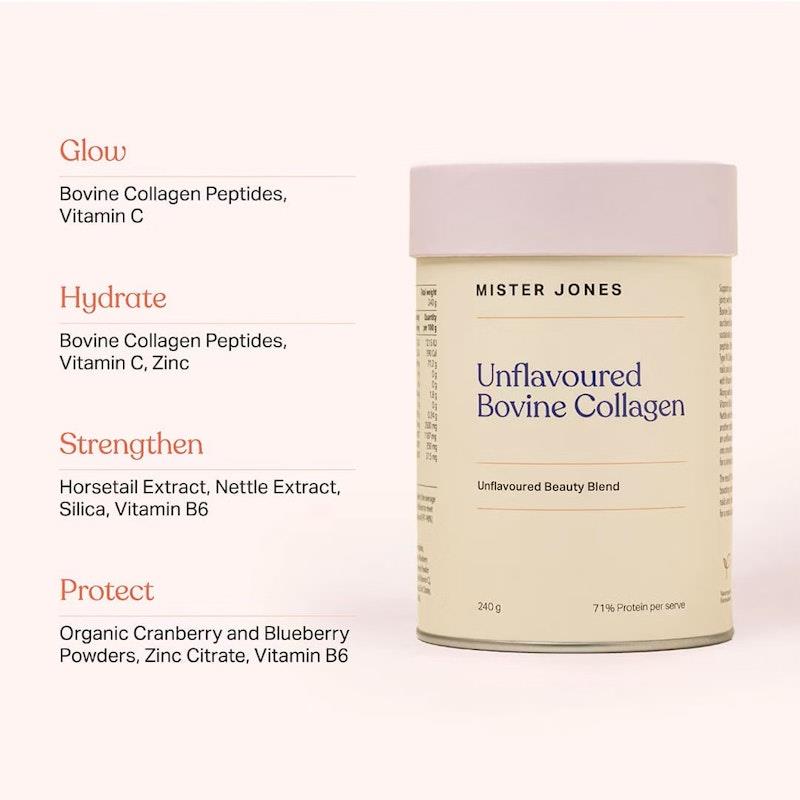 Mister Jones Bovine Collagen Unflavoured 3-Pack - Versatile Beauty Support-Auzzi Store