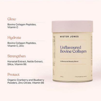 Mister Jones Bovine Collagen Unflavoured 3-Pack - Versatile Beauty Support-Auzzi Store