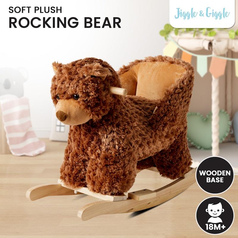 Jiggle & Giggle Soft Plush Toy Rocker Bear - Cuddly Fun for Kids
