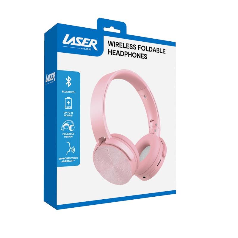 Laser Wireless Foldable Headphones - Pink-Auzzi Store