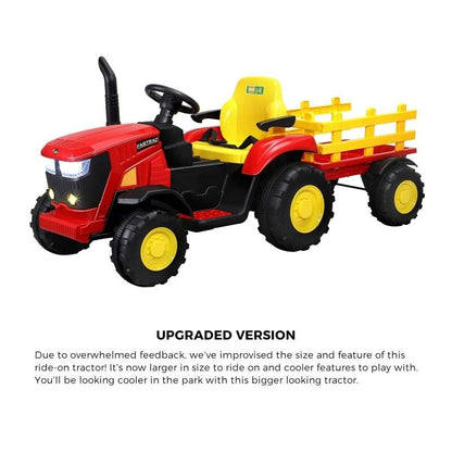Mazam XL Ride On Tractor 12V Kids Electric Vehicle - Remote Control Red-Auzzi Store