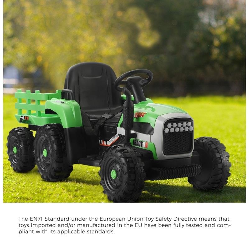 Mazam Kids 12V Electric Ride On Car Tractor with Remote Control - Green-Auzzi Store