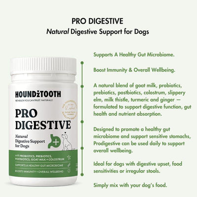 HOUNDZTOOTH Prodigestive Aid Health Supplement for Dogs 200g - Natural Digestive Support