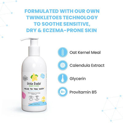 Little Etoile Head to Toe Wash - 250ml for Dry & Eczema-Prone Skin