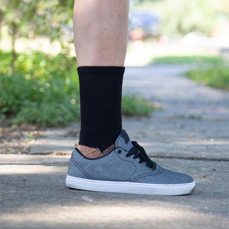 Glucology Extra Large Black Loose Top Activity Socks