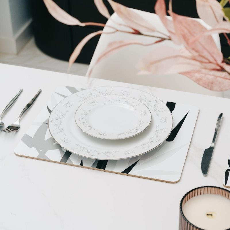 Clevinger 8-Piece MDF Placemats and Coasters - Bamboo Design