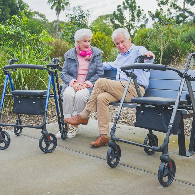 Equipmed 4 Wheel Lightweight Rollator Walker - Blue