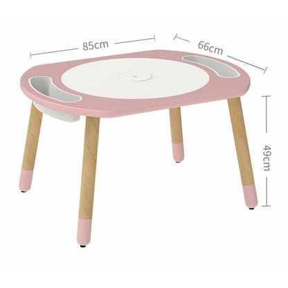 Riababy Play&Learn Activity Table Set with Adjustable Legs - Lego Duplo Compatible in Warm Beige