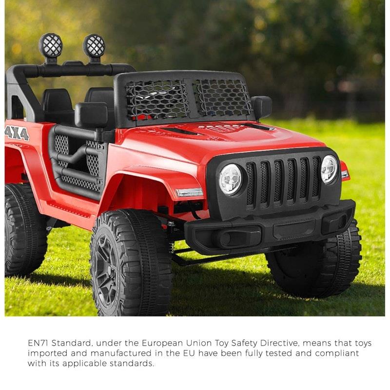 Mazam 12V Electric Ride On Car Jeep Toy with Remote Control - Red-Auzzi Store