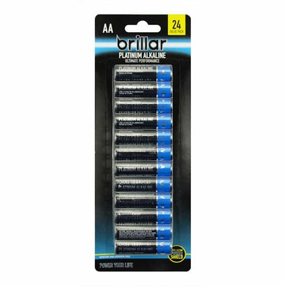 Brillar AA Platinum Alkaline Batteries 2 x 24 Pack - Long-Lasting Power