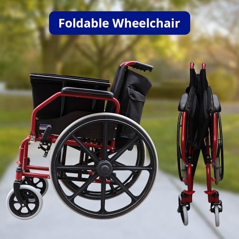 Livingstone Heavy Duty Wheelchair - Seat Width 51cm - Red - Each