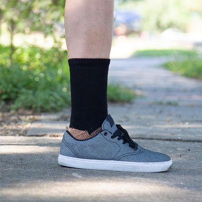 Glucology Loose Top Activity Socks - Black (Single Pair, Large)