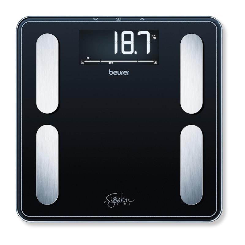 Beurer BF400B Digital Glass Body Fat Scale: Signature Line Black 1 Unit - Track Your Health