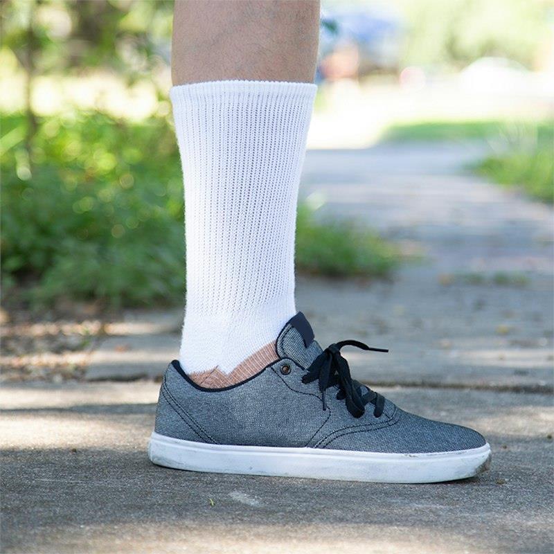 Glucology Copper-Infused Loose Top Activity Socks - White Extra Large