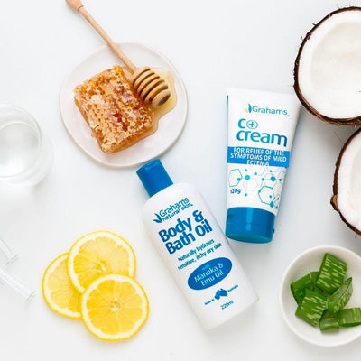 Grahams Natural Itchy Skin Care Pack C+ - Eczema Cream & Bath Oil