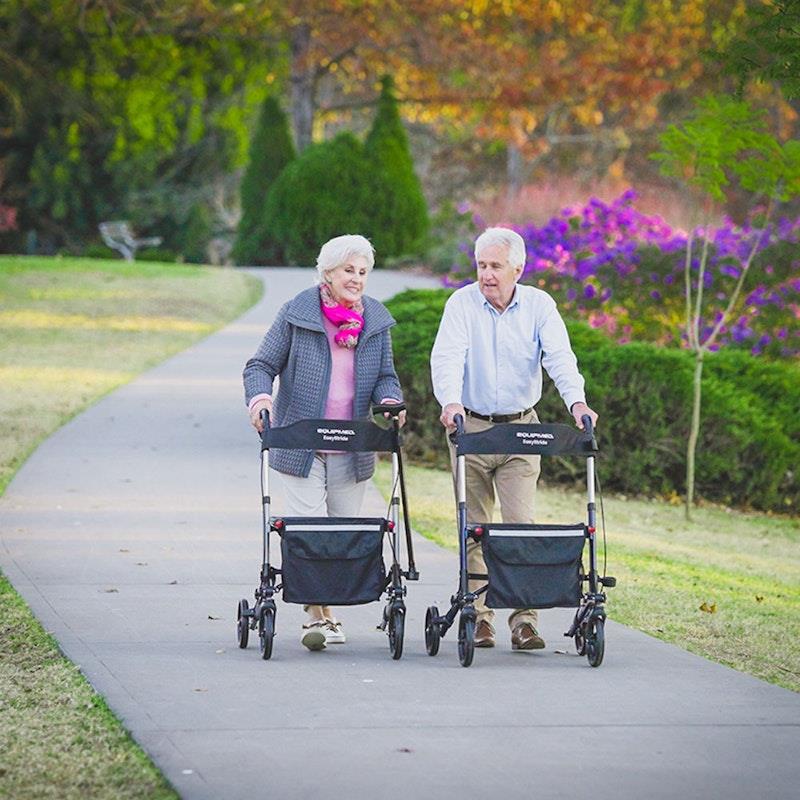 Equipmed Easy Stride Foldable Aluminium Walking Frame Rollator - Silver