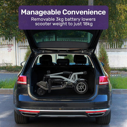 Equipmed PacerLite Ultra-Lightweight Folding Electric Mobility Scooter - Black