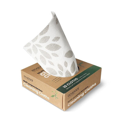 Ecopack Multi-Purpose Bamboo Cloths - Eco-Friendly Bundle (4 Boxes/40 Cloths)