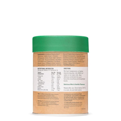 Amazonia Raw Nutrients Greens 120g: Organic Chlorophyll Blend for Detox & Energy