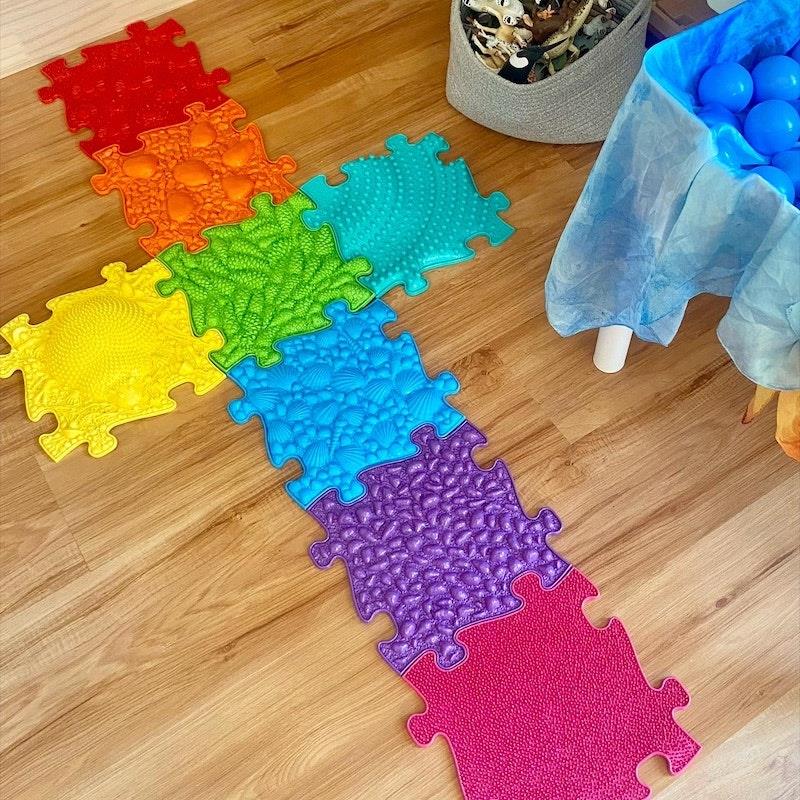 Muffik Rainbow Sensory Play Mat Set - 8 Piece