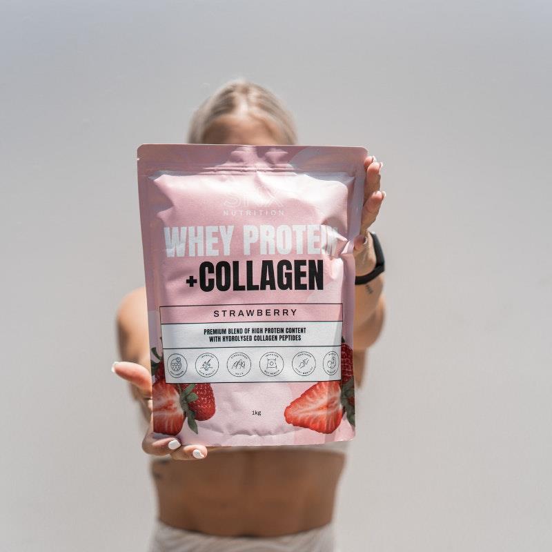 SNX Nutrition Strawberry Collagen Protein Powder 1kg - Natural Muscle Strength & Skin Support