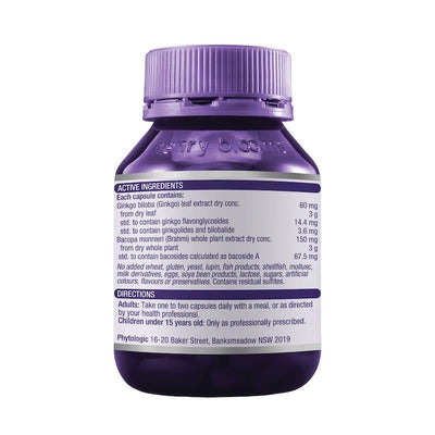 Henry Blooms Ginkgo and Brahmi 60 Capsules - Memory Support Formula