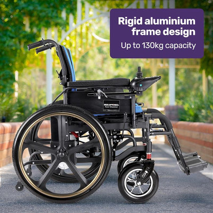 Equipmed PowerCruise DualSmart Electric Wheelchair - Black & Blue