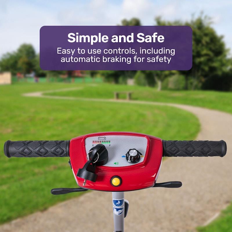 Equipmed Ultra-Lightweight Folding Electric Mobility Scooter - Red-Auzzi Store