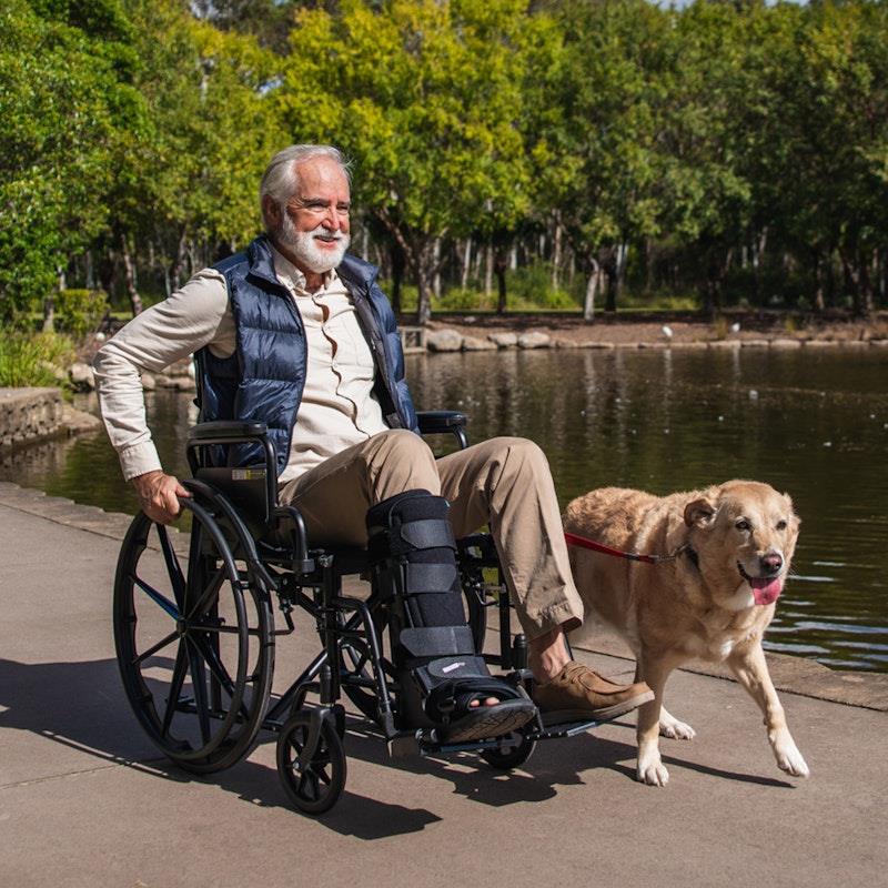 Equipmed 24 Inch Folding Wheelchair with Park Brakes - Black
