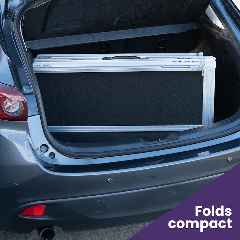 Equipmed 152cm Portable Folding Aluminium Access Ramp - Black