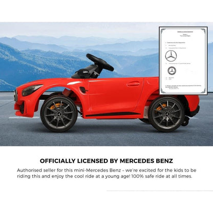 Mercedes-Benz Kids Ride On Car AMG GTR - Licensed Electric Toy Gift (12V Red)-Auzzi Store