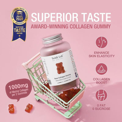 Unichi Rose Collagen Gummies Marine Collagen, 60 Count x3 Pack