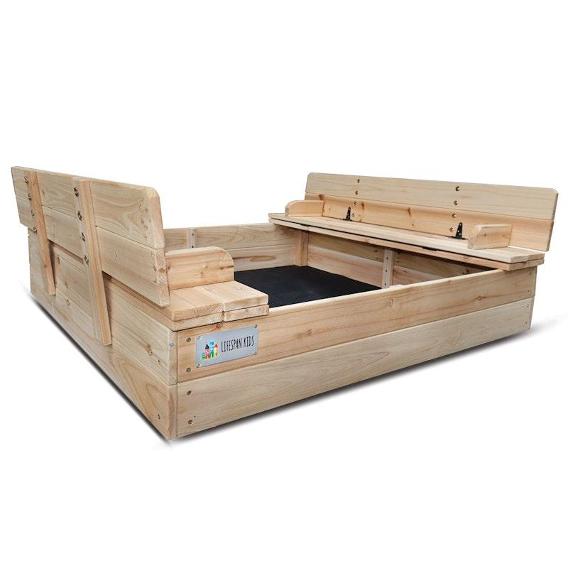 Lifespan Kids Strongbox Square Sandpit - Fun Outdoor Play for Kids