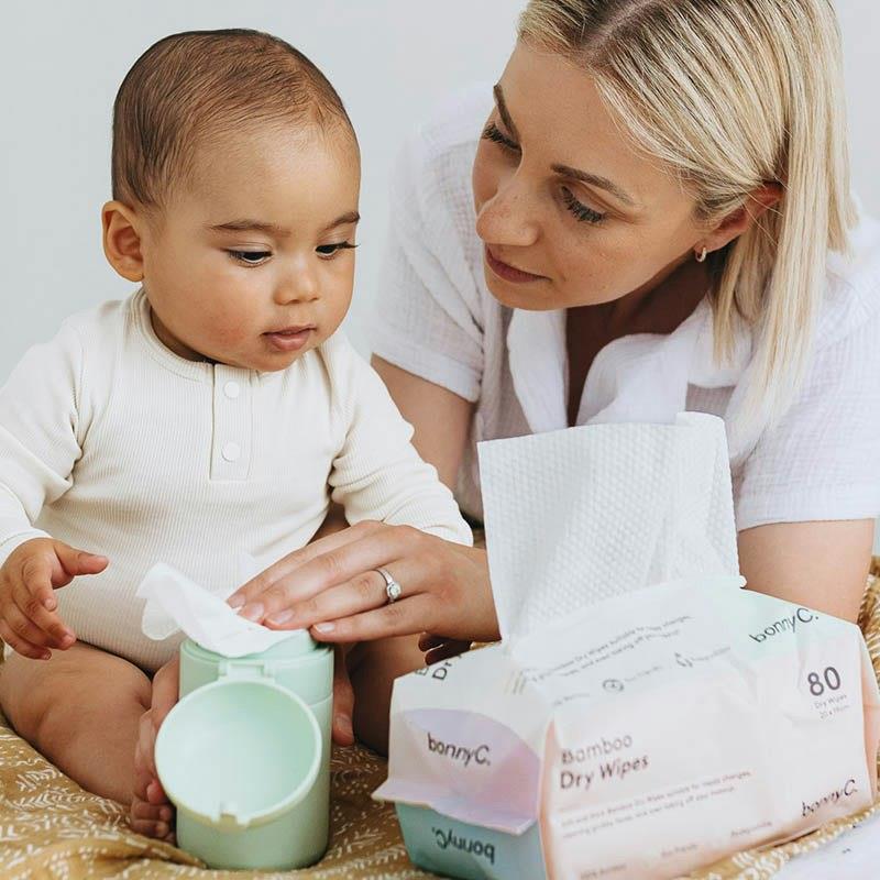 bonnyC Ultimate Wipes Box - 24 Pack of Bamboo Dry Wipes