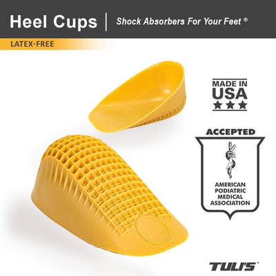 Tuli's Classic Regular Heel Cups, Soft Gel Cushion for Pain Relief - Pair