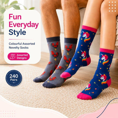 Sock Exchange Wholesale Bundle - 240 Novelty Socks