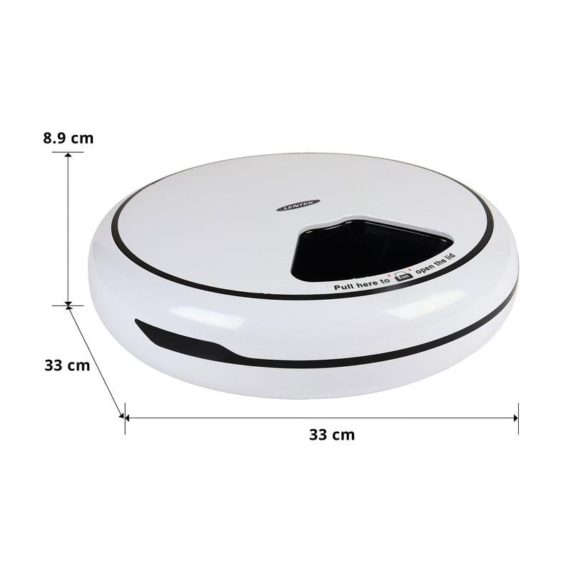 Lentek 5 Meal Automatic Pet Feeder with Voice Message White - Smart Feeding Solution