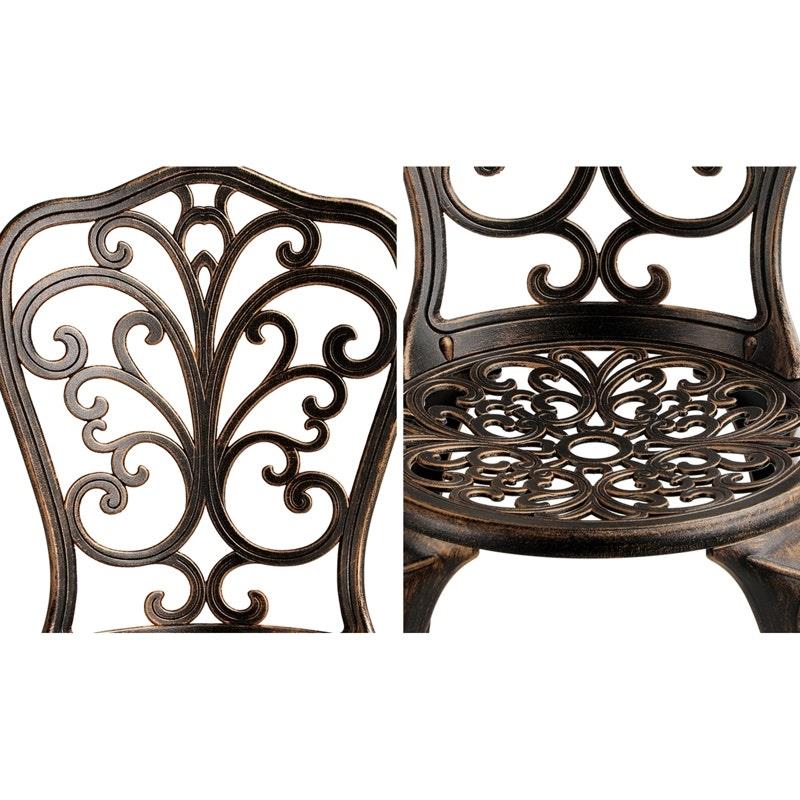 Livsip Bistro Furniture Setting - 3 Piece Indoor/Outdoor Set in Bronze
