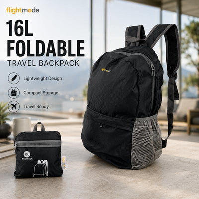 Flightmode 16L Travel Foldable Lightweight Backpack/Daypack 1pc - Perfect for Adventures
