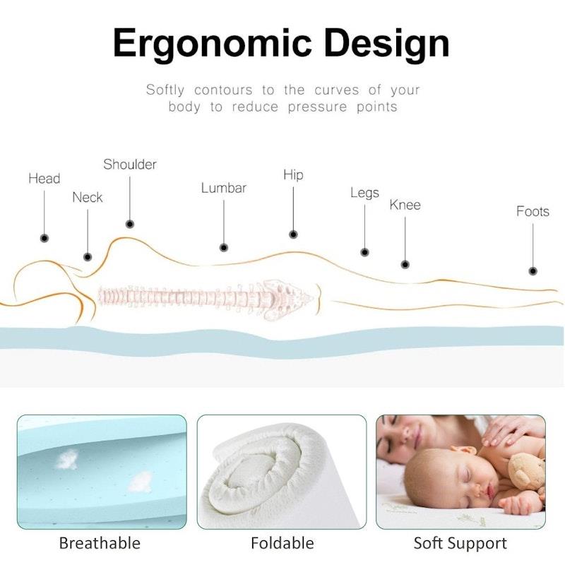 Clevinger 8cm Bamboo-Infused Memory Foam Mattress Topper - Single Size