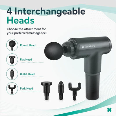 Remology Impact Therapy Percussive Massager - 4 Heads Included